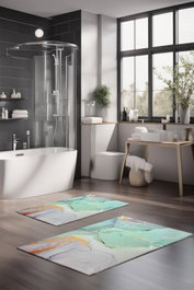 Mijölnir Juego de 2 Alfombrillas de Baño CT-5027 Multicolor